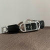 Wholesale Square Semibangle Bracelet Watch For Women Leather Inlaid With Super Fiber Strap And Alloy Case