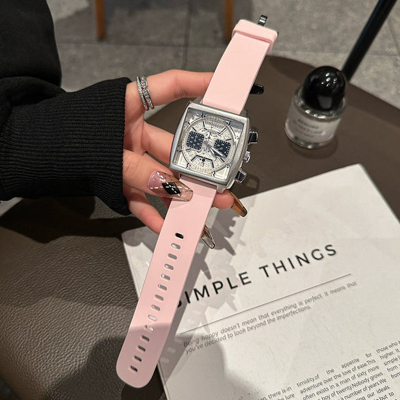 Wholesale Square Silicone Alloy Quartz Watch Leisure Style Suitable For Couples