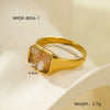 Wholesale Square Stainless Steel Inlaid Natural Stone Electroplated Fashion Women's Ring
