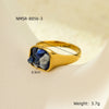 Wholesale Square Stainless Steel Inlaid Natural Stone Electroplated Fashion Women's Ring