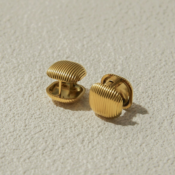 Wholesale Square Women's Light Luxury Niche Stainless Steel Earrings With Geometric Design And Electroplating