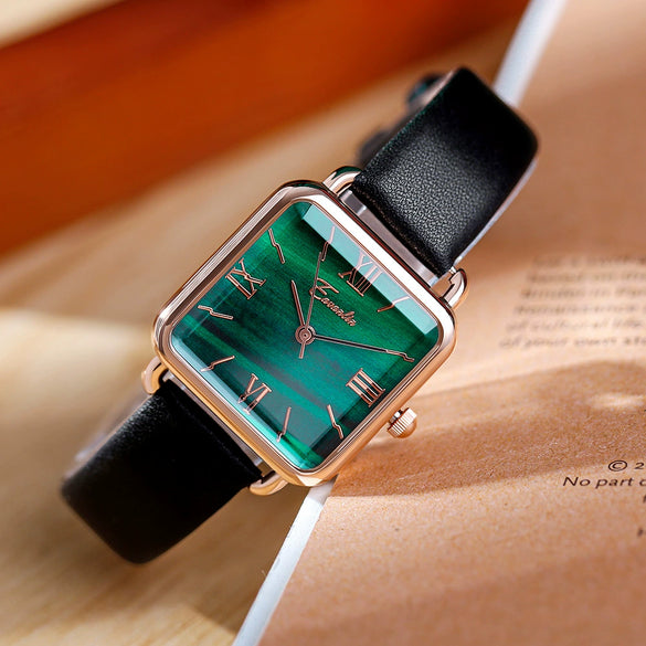 Wholesale Square Women's Watch Alloy Case Pu Leather And Alloy Steel Strap Rose Gold Buckle Fashion Style