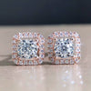 Wholesale Square Zircon Earrings Copper Geometric Style