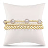 Wholesale Stackable Copper Pearl Beaded Elastic Bracelet Set With Geometric Style And Electroplating Design For Unisex