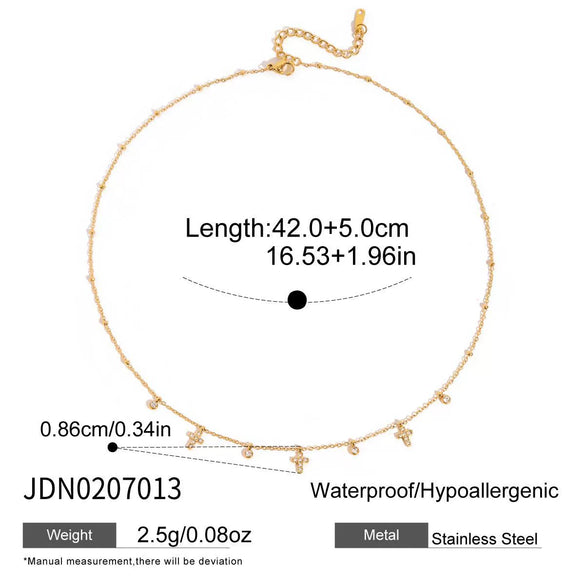 Wholesale Stackable Electroplated Stainless Steel Cross Necklace For Women