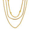 Wholesale Stackable Fashion Women's Titanium Steel Necklace With Round Beads And Snake Bone Chain Electroplated Geometric Design