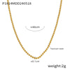 Wholesale Stackable Fashion Women's Titanium Steel Necklace With Round Beads And Snake Bone Chain Electroplated Geometric Design