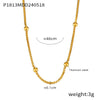 Wholesale Stackable Fashion Women's Titanium Steel Necklace With Round Beads And Snake Bone Chain Electroplated Geometric Design