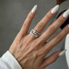 Wholesale Stackable Geometric Line Zircon Inlay Electroplated Copper Ring Unisex Fashion Accessories