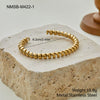 Wholesale Stackable Geometric Stainless Steel 18K Gold Electroplated Beaded Bracelet For Women