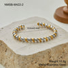 Wholesale Stackable Geometric Stainless Steel 18K Gold Electroplated Beaded Bracelet For Women