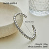 Wholesale Stackable Geometric Stainless Steel 18K Gold Electroplated Beaded Bracelet For Women