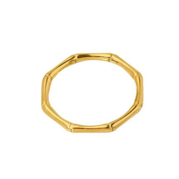 Wholesale Stackable Geometric Stainless Steel 18K Gold Plated Ring For Women