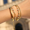 Wholesale Stackable Geometric Stainless Steel Rhinestone Electroplated Bracelet For Women