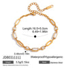 Wholesale Stackable Geometric Stainless Steel Rhinestone Electroplated Bracelet For Women