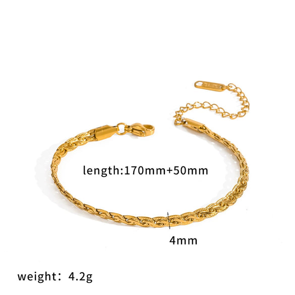 Wholesale Stackable Geometric Stainless Steel Women's Bracelet With Diamonds And Zircon Vacuum Plated