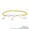 Wholesale Stackable Goldplated Copper Pearl Bead Bracelet 3Piece Set Geometric Unisex Jewelry