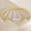 Wholesale Stackable Goldplated Copper Pearl Bead Bracelet 3Piece Set Geometric Unisex Jewelry