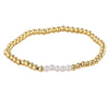 Wholesale Stackable Goldplated Copper Pearl Bead Bracelet 3Piece Set Geometric Unisex Jewelry