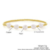 Wholesale Stackable Goldplated Copper Pearl Bead Bracelet 3Piece Set Geometric Unisex Jewelry