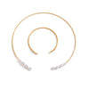 Wholesale Stackable Jewelry Set Stainless Steel Titanium Steel Geometric Electroplated Necklace And Bracelet For Women