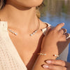 Wholesale Stackable Jewelry Set Stainless Steel Titanium Steel Geometric Electroplated Necklace And Bracelet For Women