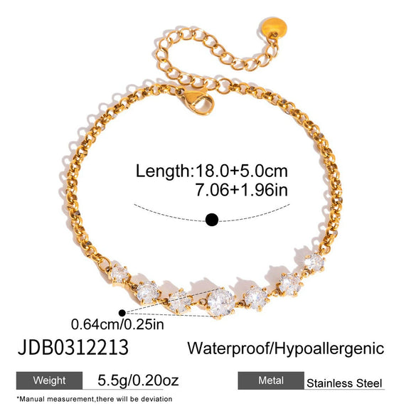 Wholesale Stackable Stainless Steel Geometric Electroplated Bracelets For Women Light Luxury High End Jewelry