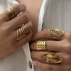 Wholesale Stackable Stainless Steel Geometric Electroplated Line Ring For Unisex