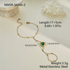 Wholesale Stackable Stainless Steel 18K Electroplated Geometric Emeraldedged Bracelet Set For Women