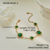Wholesale Stackable Stainless Steel 18K Electroplated Geometric Emeraldedged Bracelet Set For Women