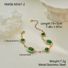Wholesale Stackable Stainless Steel 18K Electroplated Geometric Emeraldedged Bracelet Set For Women