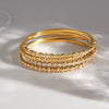 Wholesale Stackable Stainless Steel Rhinestone Bracelets Electroplated Geometric Accessories For Women