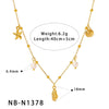 Wholesale Stackable Starfish Shells With Pearl Pendants Stainless Steel 18K Gold Plated Minimalist Women's Necklace