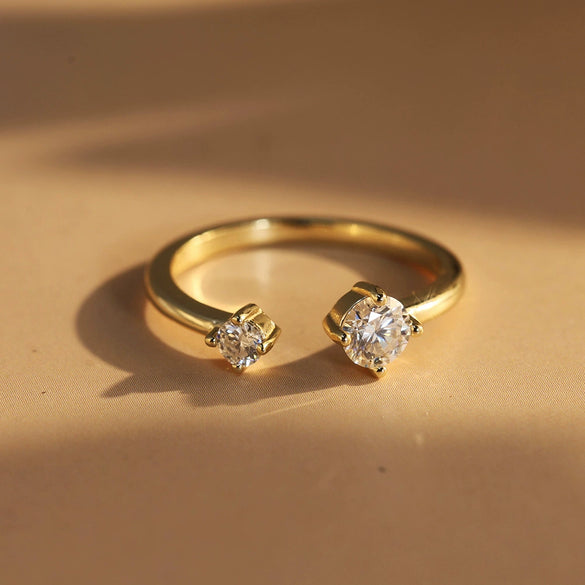 Wholesale Stackable Women's S925 Silver Geometric Electroplated Rings With D Color Moissanite