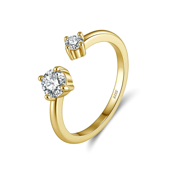 Wholesale Stackable Women's S925 Silver Geometric Electroplated Rings With D Color Moissanite