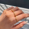 Wholesale Stacked Geometric Titanium Steel And Stainless Steel Rings With Electroplating For Women