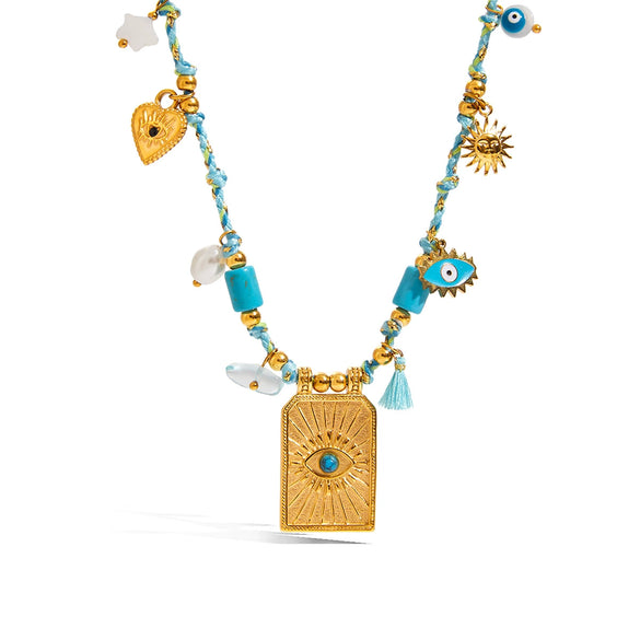 Wholesale Stacked Necklace Stainless Steel Geometric Pendant Electroplated For Women