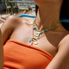 Wholesale Stacked Necklace Stainless Steel Geometric Pendant Electroplated For Women