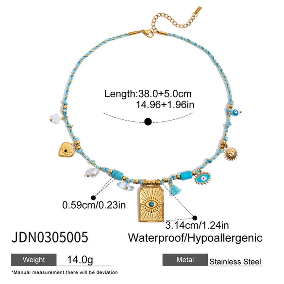 Wholesale Stacked Necklace Stainless Steel Geometric Pendant Electroplated For Women