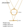 Wholesale Stacked Stainless Steel Necklace With 16K Gold Plated Double Round Long Stitching And Geometric Design For Women