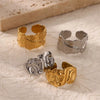 Wholesale Stacked Wide Face Irregular Geometric Stainless Steel Ring With 18K Gold Plated Electroplating Jewelry Fashion Unisex