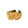 Wholesale Stacked Wide Face Irregular Geometric Stainless Steel Ring With 18K Gold Plated Electroplating Jewelry Fashion Unisex