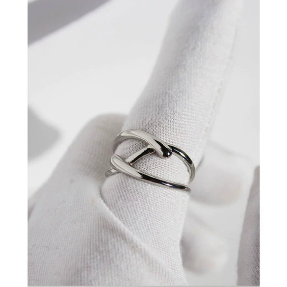 Wholesale Stacking Ring Brass Geometric Line Cross Design Electroplating For Women And Unisex