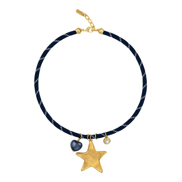 Wholesale Stacking Style Heart Fivepointed Star Pendant Necklace Electroplated 18K Gold Stainless Steel For Women