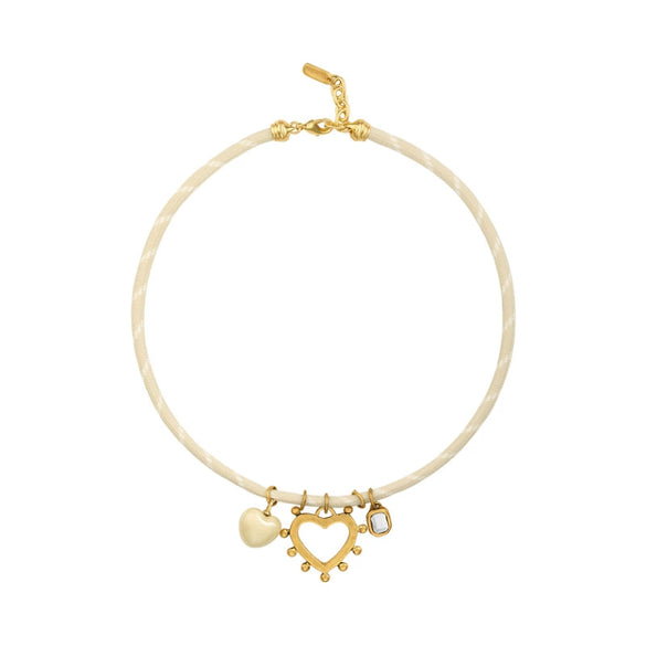 Wholesale Stacking Style Heart Fivepointed Star Pendant Necklace Electroplated 18K Gold Stainless Steel For Women