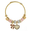 Wholesale Stainless Steel Alloy Diamondtreated Heart And Bow Pattern Bracelet For Women