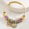 Wholesale Stainless Steel Alloy Diamondtreated Heart And Bow Pattern Bracelet For Women