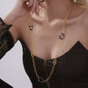 Wholesale 316L Stainless Steel And Acrylic Light Luxury Geometric Style Long Necklace For Women With Electroplating