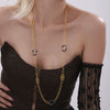 Wholesale 316L Stainless Steel And Acrylic Light Luxury Geometric Style Long Necklace For Women With Electroplating