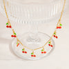 Wholesale Stainless Steel And Acrylic Women's Handmade Jewelry Set With Plants Flowers Pattern And Electroplating Process Necklace And Hand Jewelry